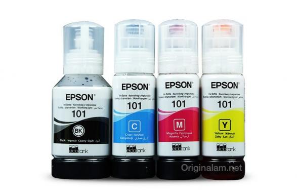картинка Оригинальные чернила для Epson L14150 (3 цветных по 70мл + 1 черный пигмент 127 мл)