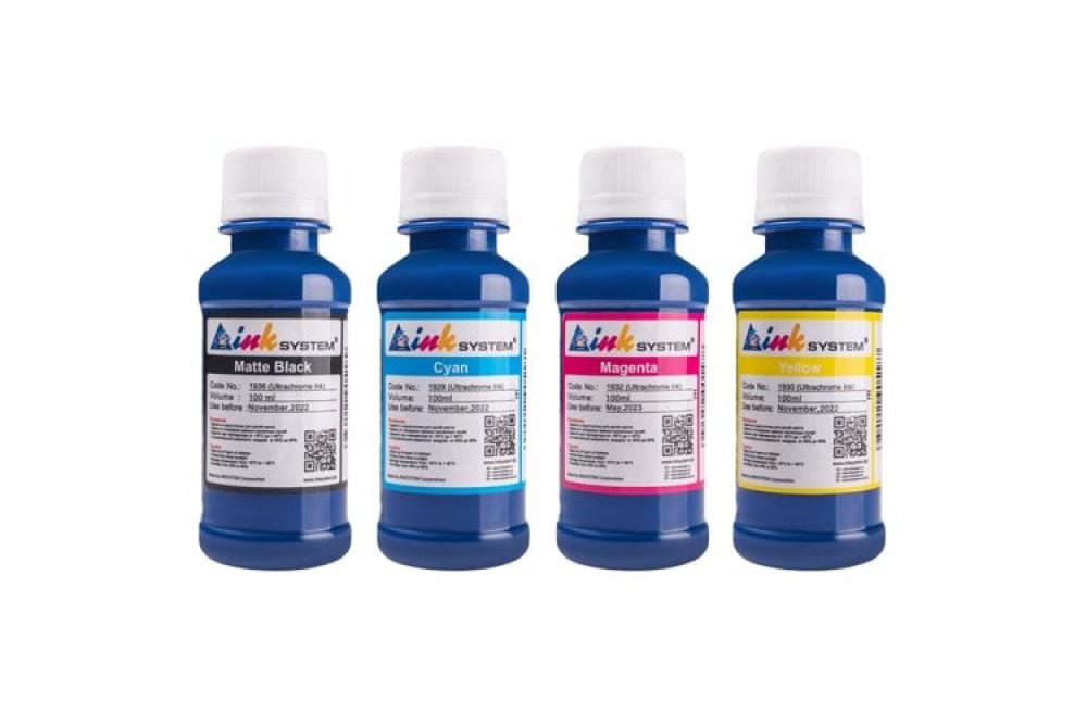 изображение Комплект ультрахромных чернил INKSYSTEM для Epson 4400, 4450, 7400, 7450, 9400, 9450 4 цвета (100 ml)