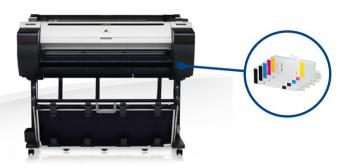 Плоттер Canon imagePROGRAF IPF785 с ПЗК и чернилами со стендом