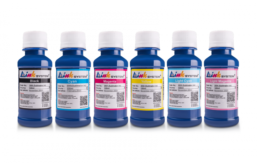 изображение Комплект сублимационных чернил INKSYSTEM 6 цветов (100 ml) - изображение 1