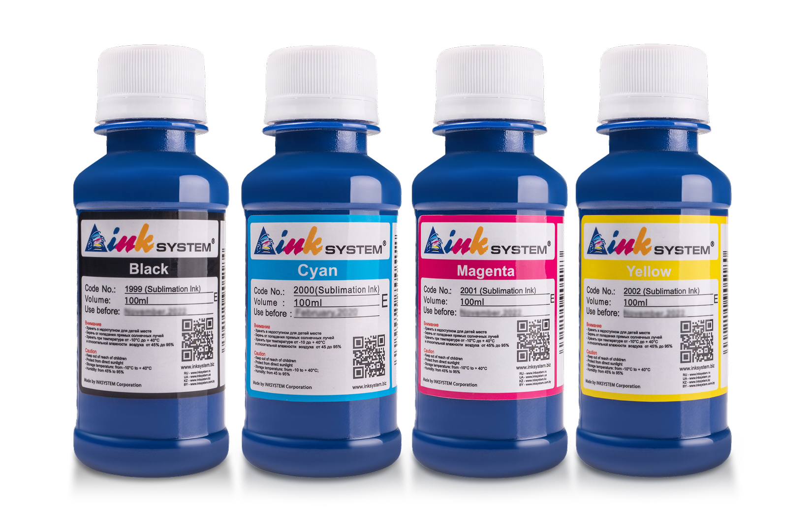 изображение Комплект сублимационных чернил INKSYSTEM 4 цветa (100 ml)