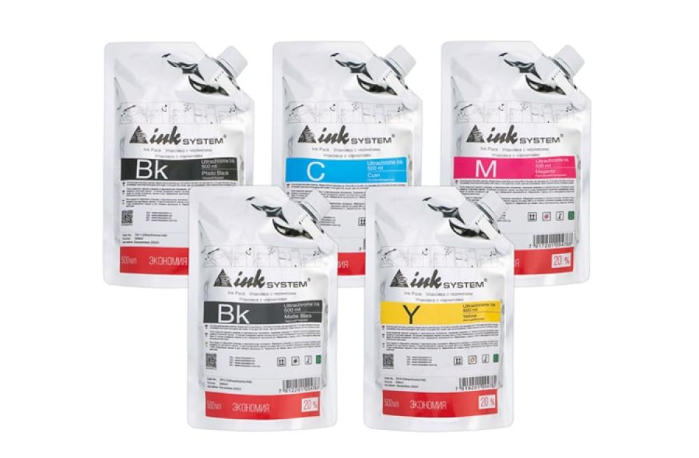 изображение Комплект ультрахромных чернил INKSYSTEM для Epson SC-T7200 500 мл. (5 цветов) - изображение 1