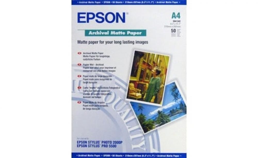 Матовая фотобумага Epson Archival Matte A4, 189g, 50 листов продажа фото Матовая фотобумага Epson Archival Matte A4, 189g, 50 листов