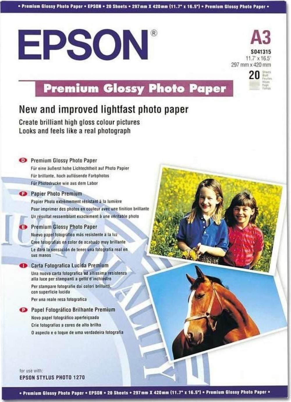 Глянцевая фотобумага Epson Premium Glossy A3 255g 20 листов продажа фото Глянцевая фотобумага Epson Premium Glossy A3 255g 20 листов