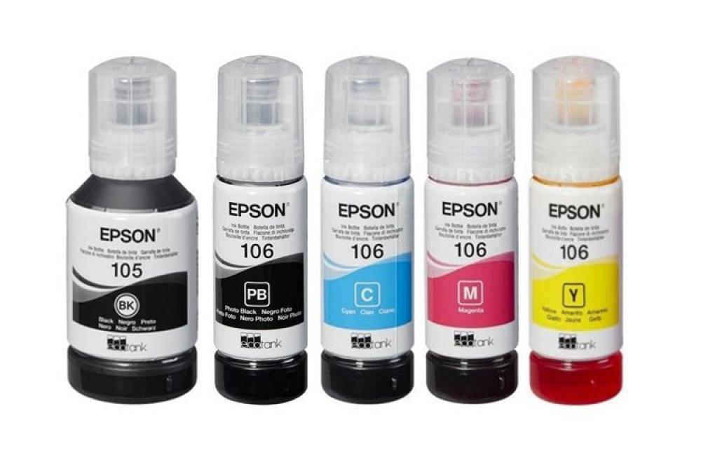 изображение Оригинальные чернила для Epson L7180 (4 цветных по 70мл + 1 черный пигмент 140 мл) изображение Оригинальные чернила для Epson L7180 (4 цветных по 70мл + 1 черный пигмент 140 мл)