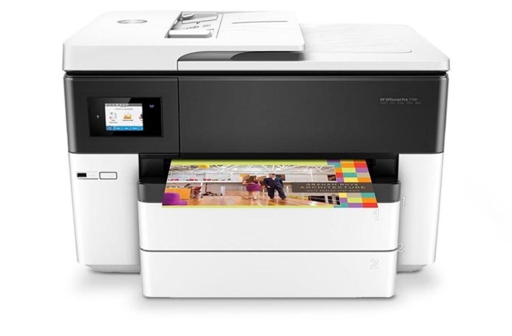 картинка МФУ HP OfficeJet Pro 7740 с ПЗК и чернилами - изображение 1