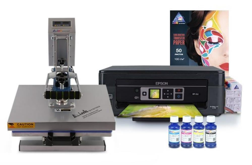 изображение Планшетный термопресс INKSYSTEM (38x38cм, базовый) и МФУ Epson XP-352 с набором для сублимационной печати - изображение 1