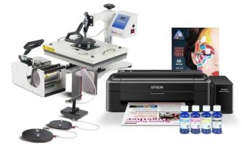 Многофункциональный термопресс INKSYSTEM C-06-2938 6 в 1 и принтер Epson L132 с набором для сублимационной печати