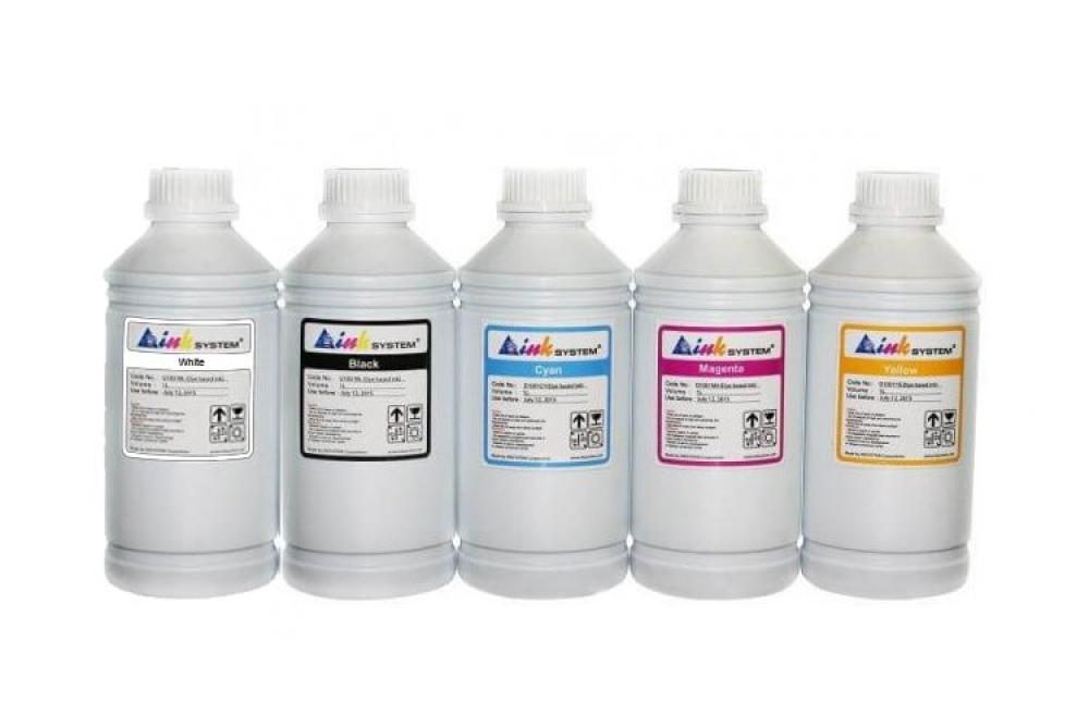 Комплект текстильных чернил INKSYSTEM, 1000 мл (4 цвета) + White 1000 мл - inksystem.kz картинка Комплект текстильных чернил INKSYSTEM, 1000 мл (4 цвета) + White 1000 мл