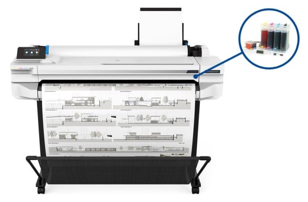изображение Плоттер HP Designjet T525 36" с СНПЧ и чернилами - изображение 1