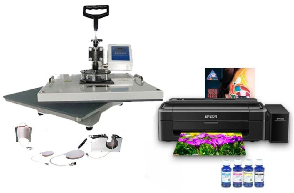 картинка Многофункциональный термопресс INKSYSTEM 4 в 1 и принтер Epson L132 с набором для сублимационной печати - изображение 1