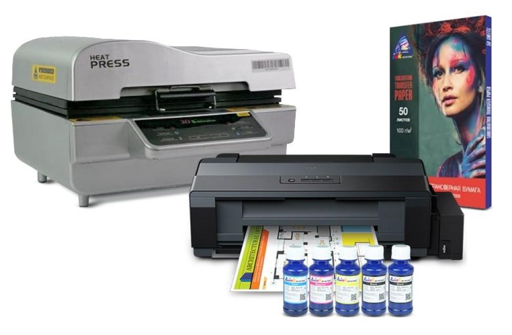 фото Вакуумный термопресс HeatPress V-01 3D и принтер Epson L1300 с набором для сублимационной печати - изображение 1