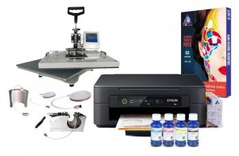 Многофункциональный термопресс INKSYSTEM C-04-2938 4 в 1 и МФУ Epson XP-2100 с набором для сублимационной печати