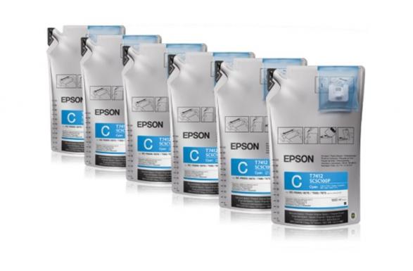 картинка Комплект сублимационных чернил Epson Cyan для Epson SureColor SC-F6200 6шт*1000мл