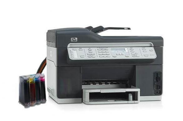 изображение МФУ HP OfficeJet Pro L7580 с СНПЧ и чернилами