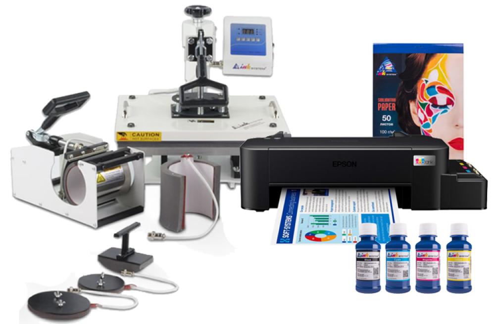картинка Многофункциональный термопресс INKSYSTEM C-06-2938 6 в 1 и принтер Epson L121 с набором для сублимационной печати - изображение 1