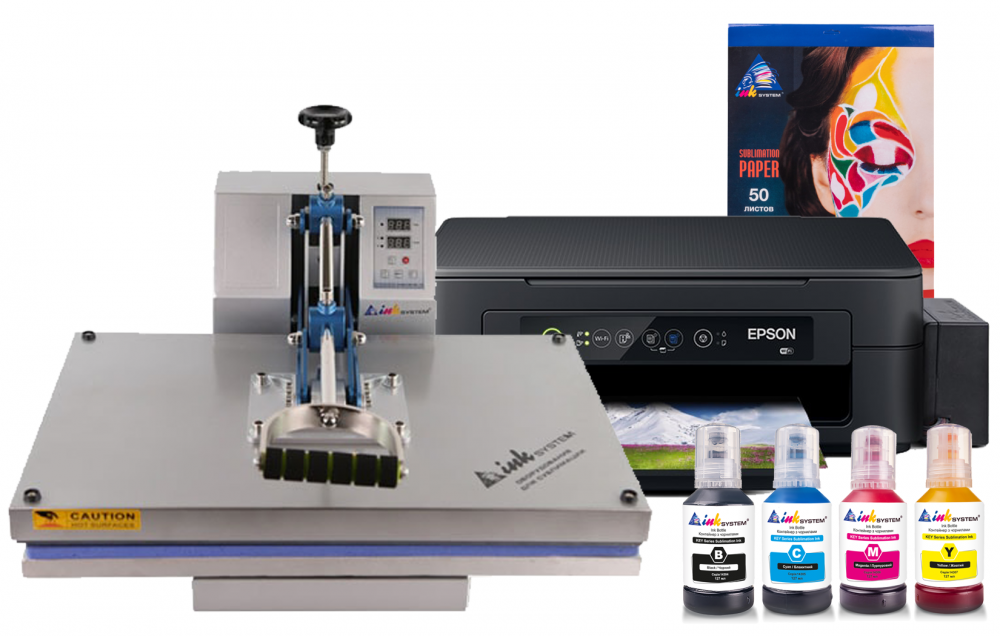 изображение Планшетный термопресс INKSYSTEM P-4060 40*60 см и МФУ Epson XP-2205 с набором для сублимационной печати - изображение 1