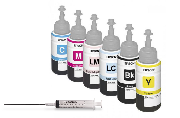 изображение Оригинальные чернила для Epson L8100, T673 (70 мл, 6 цветов) с набором для заправки изображение Оригинальные чернила для Epson L8100, T673 (70 мл, 6 цветов) с набором для заправки