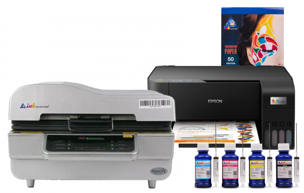 изображение Вакуумный термопресс INKSYSTEM 3D-Max и МФУ Epson L3210 с набором для сублимационной печати - изображение 1