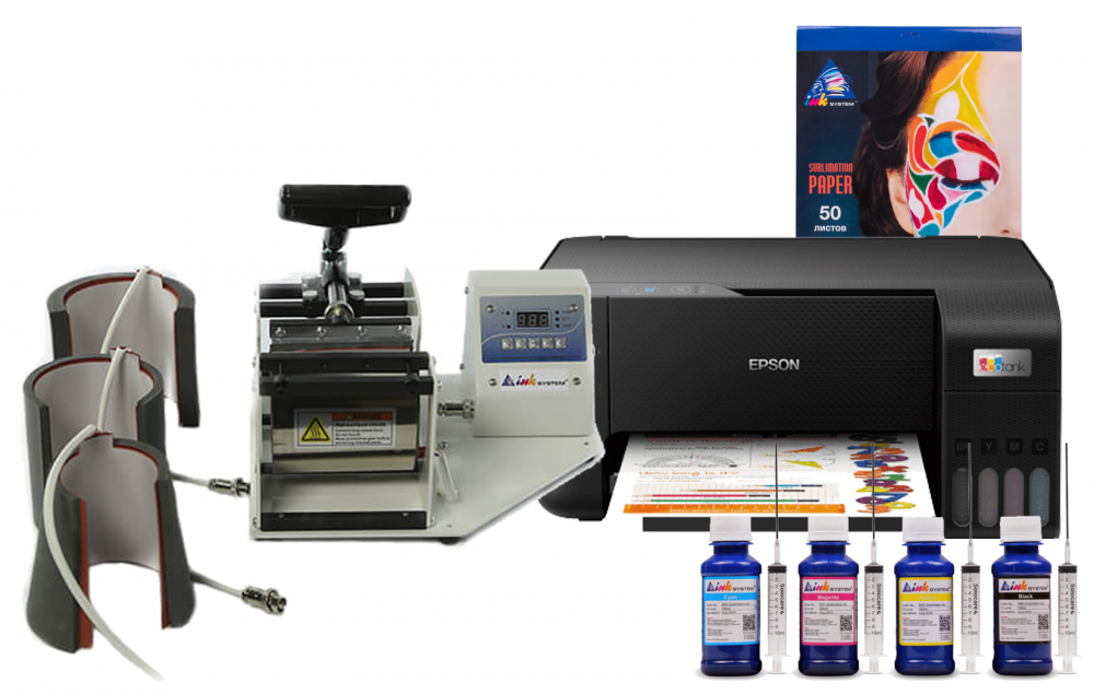 изображение Термопресс INKSYSTEM M-04 для кружек 4 в 1 и МФУ Epson L3210 с набором для сублимационной печати - изображение 1