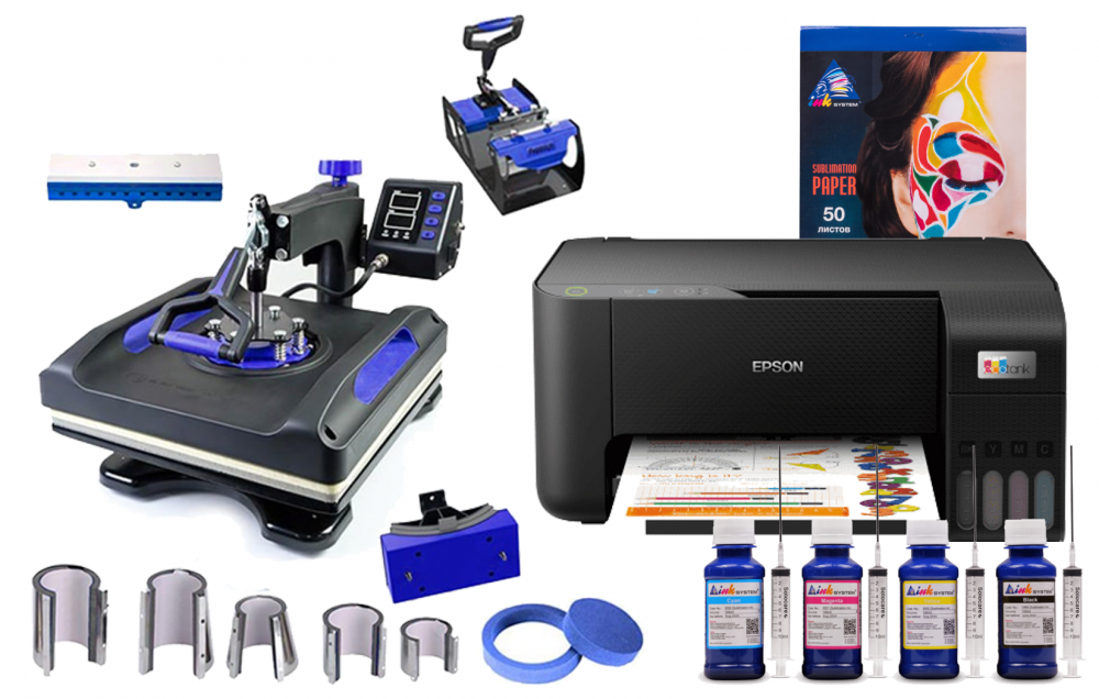 изображение Термопресс INKSYSTEM SP Combo 11 38*38 см 11 в 1 и МФУ Epson L3210 с набором для сублимационной печати - изображение 1