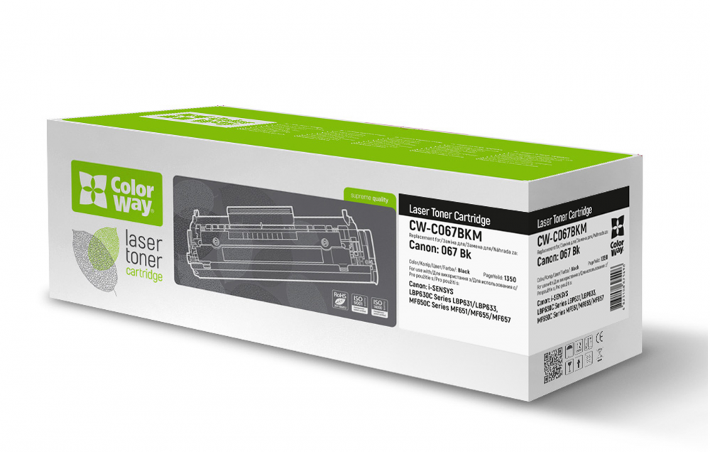 изображение Лазерный картридж ColorWay для Canon MF651CW, MF655CDW, MF657CDW (067) (черный)