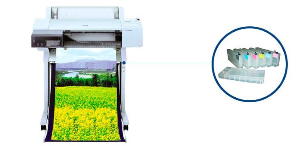 изображение Плоттер Epson Stylus Pro 7500 с ПЗК и чернилами - изображение 1