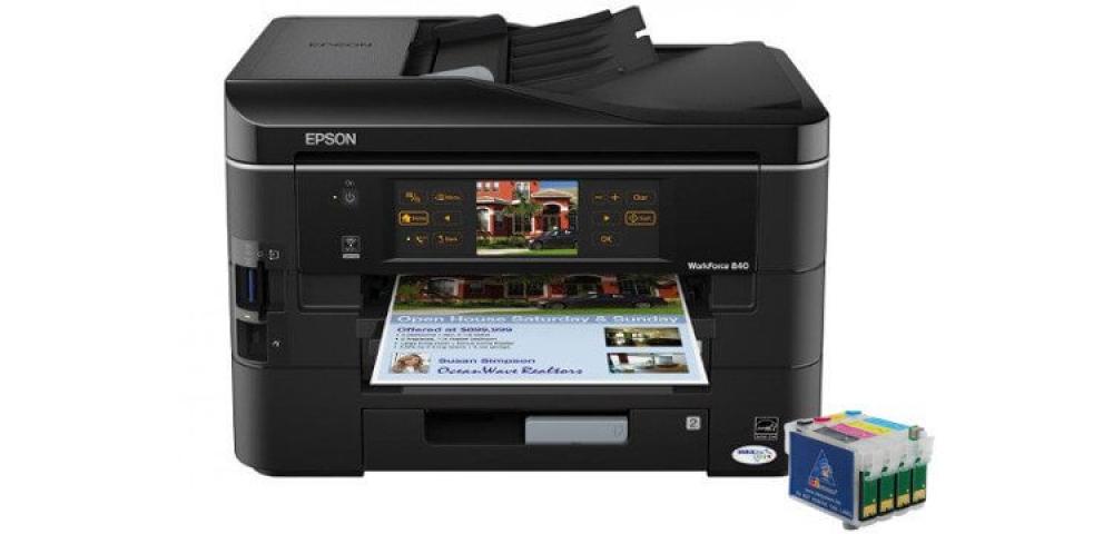 изображение МФУ Epson WorkForce 840 с ПЗК и чернилами - изображение 1