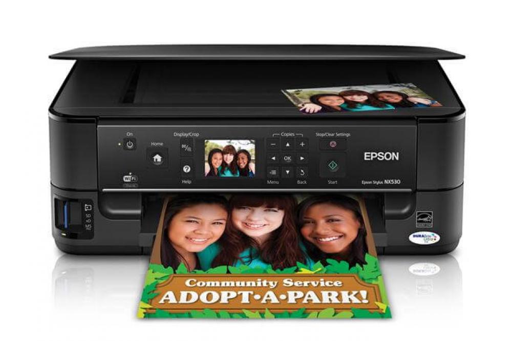 изображение МФУ Epson Stylus NX530 с ПЗК и чернилами