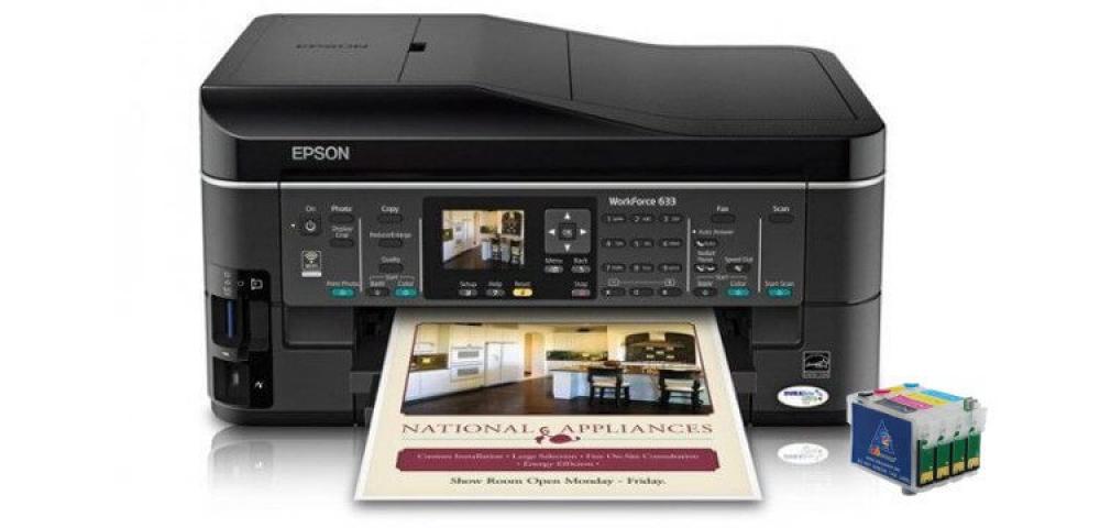 изображение МФУ Epson WorkForce 633 с ПЗК и чернилами - изображение 1