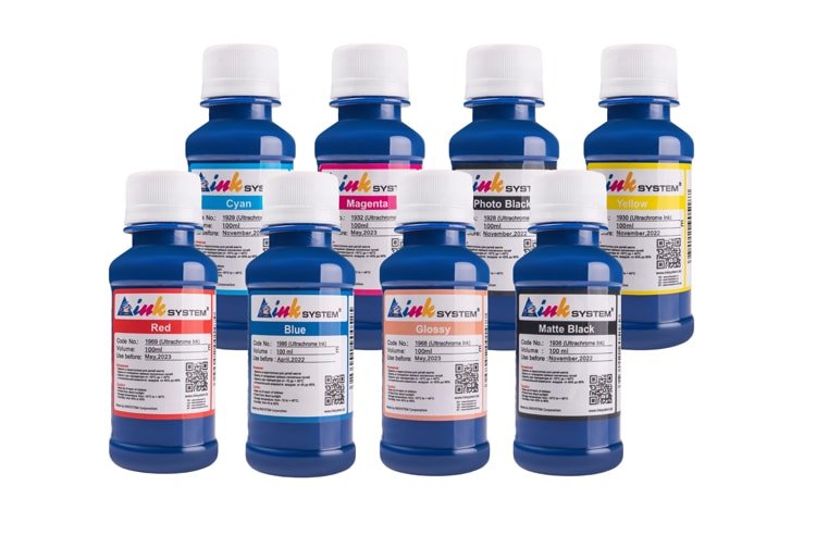 изображение Комплект ультрахромных чернил INKSYSTEM для Epson R800 8 цветов (100 ml)