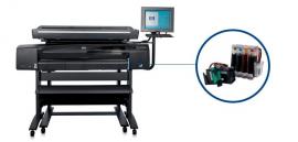 Плоттер HP DesignJet 820 с СНПЧ и чернилами