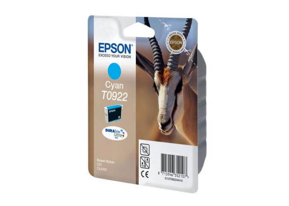 изображение Картридж Epson T0922 Cyan (голубой) код C13T09224A10 изображение Картридж Epson T0922 Cyan (голубой) код C13T09224A10