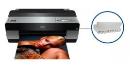 Плоттер Epson Stylus Pro 3880 с ПЗК и чернилами и двумя комплектами чернил по 100мл
