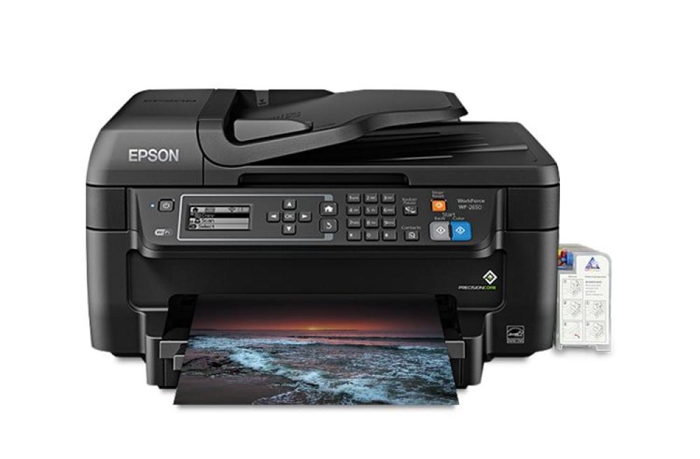 изображение МФУ Epson Workforce WF-2650 с СНПЧ и чернилами (Уценка) - изображение 1