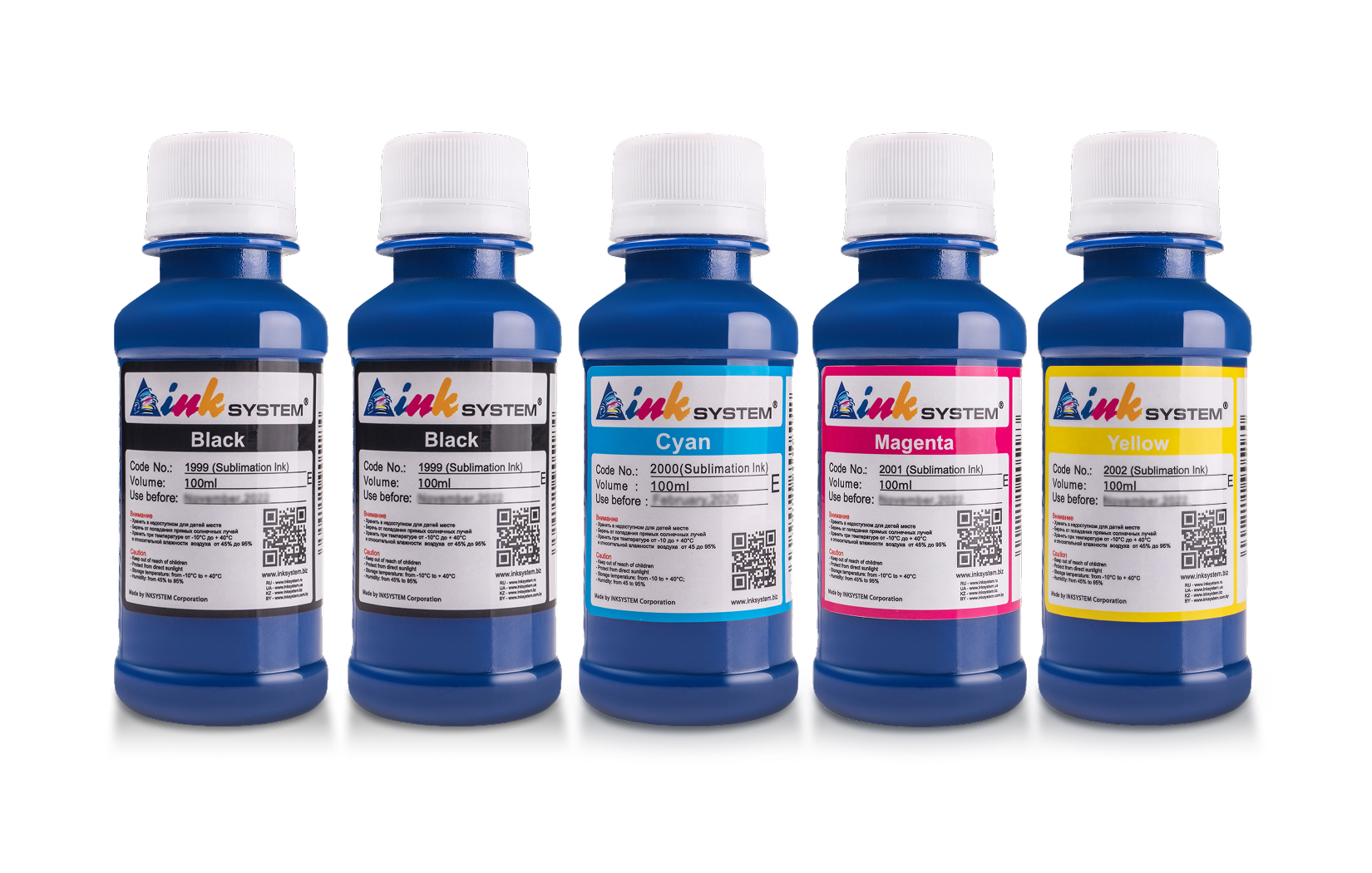 изображение Комплект сублимационных чернил INKSYSTEM 5 цветов (100 ml)